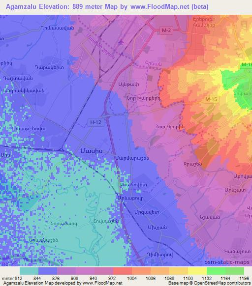Agamzalu,Armenia Elevation Map