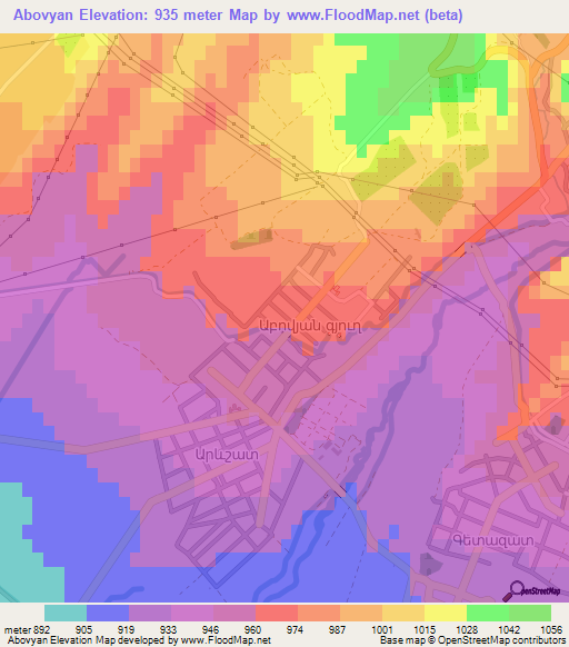 Abovyan,Armenia Elevation Map