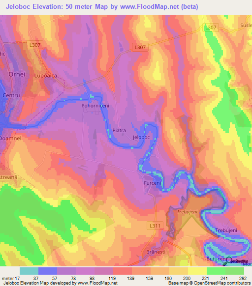 Jeloboc,Moldova Elevation Map