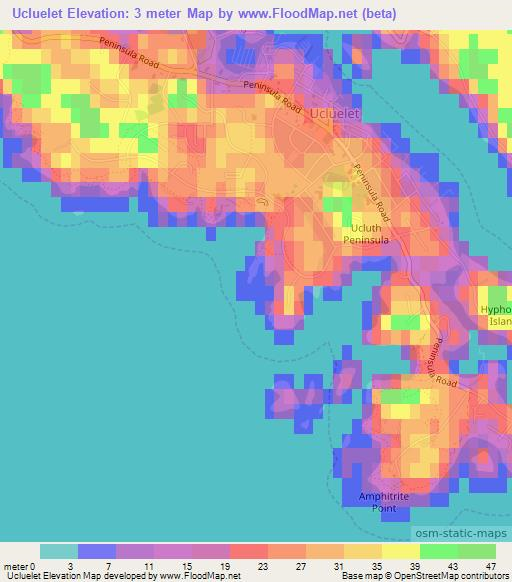 Ucluelet,Canada Elevation Map