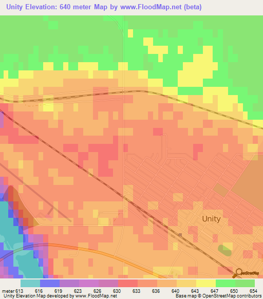 Unity,Canada Elevation Map