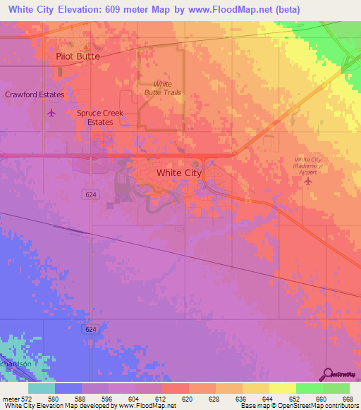 White City,Canada Elevation Map