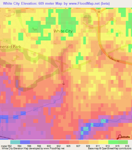 White City,Canada Elevation Map
