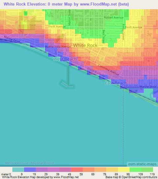 White Rock,Canada Elevation Map