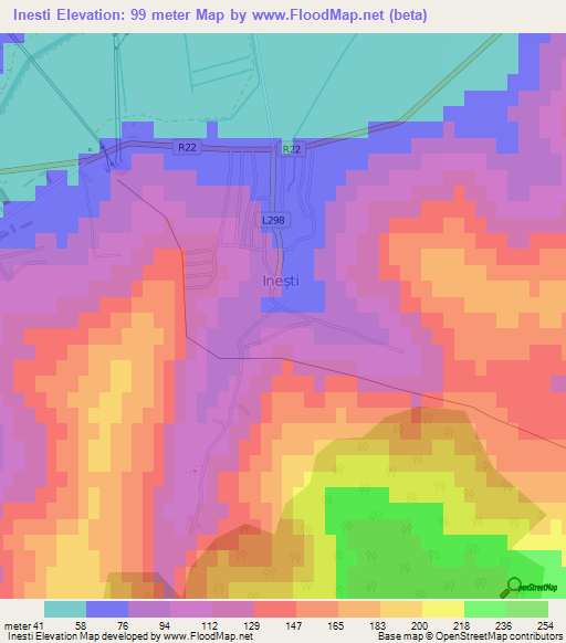 Inesti,Moldova Elevation Map