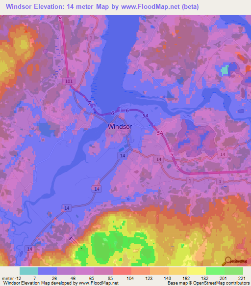 Windsor,Canada Elevation Map