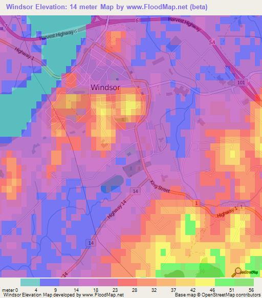 Windsor,Canada Elevation Map