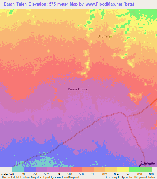 Daran Taleh,Somalia Elevation Map