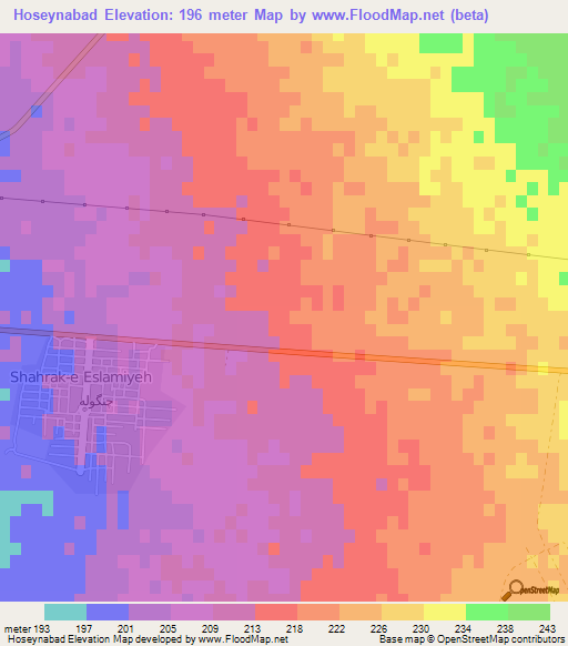 Hoseynabad,Iran Elevation Map