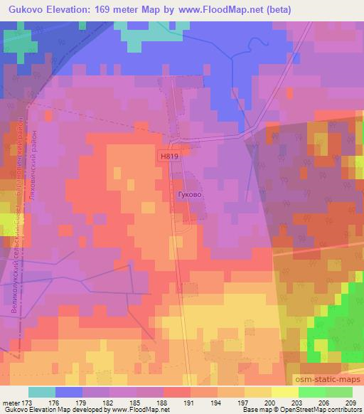 Gukovo,Belarus Elevation Map