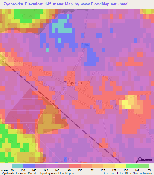Zyabrovka,Belarus Elevation Map