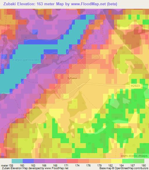 Zubaki,Belarus Elevation Map