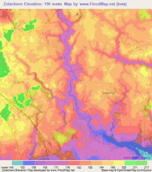 Zolachevo,Belarus Elevation Map