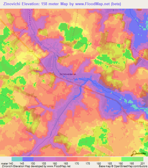 Zinovichi,Belarus Elevation Map