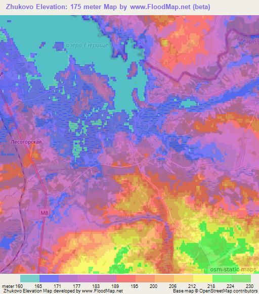 Zhukovo,Belarus Elevation Map