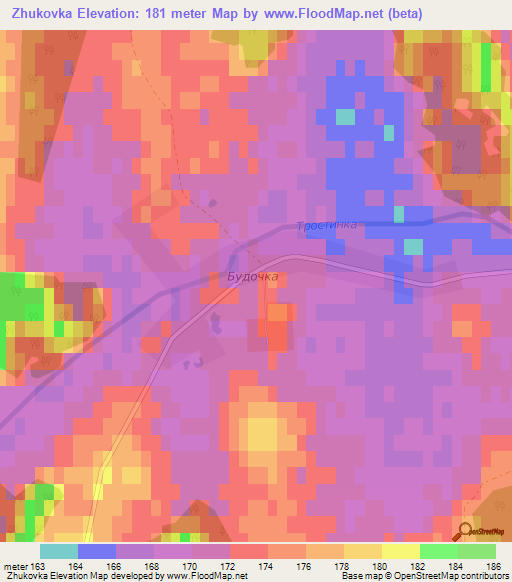 Zhukovka,Belarus Elevation Map