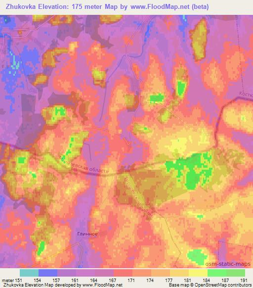 Zhukovka,Belarus Elevation Map