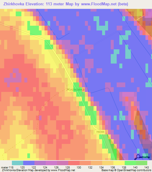 Zhirkhovka,Belarus Elevation Map