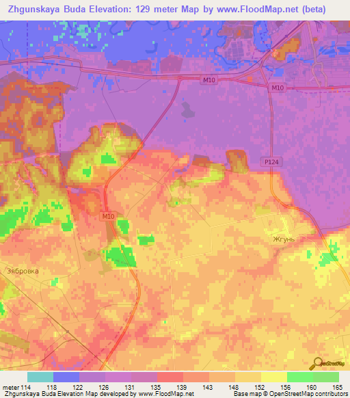 Zhgunskaya Buda,Belarus Elevation Map