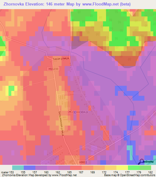Zhornovka,Belarus Elevation Map