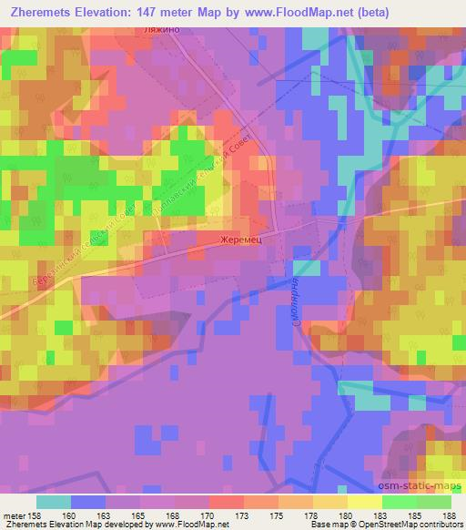 Zheremets,Belarus Elevation Map