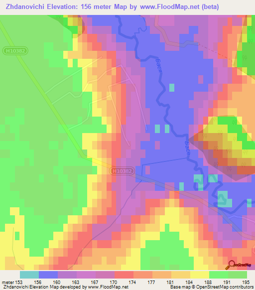 Zhdanovichi,Belarus Elevation Map