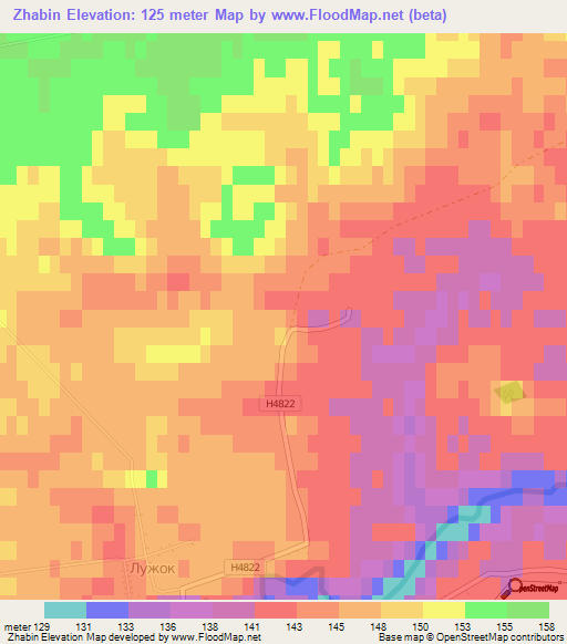 Zhabin,Belarus Elevation Map