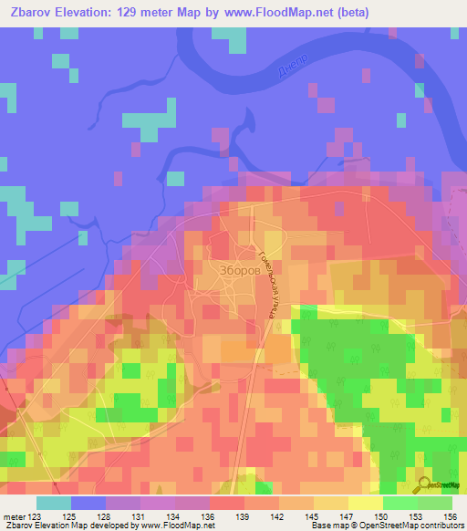 Zbarov,Belarus Elevation Map
