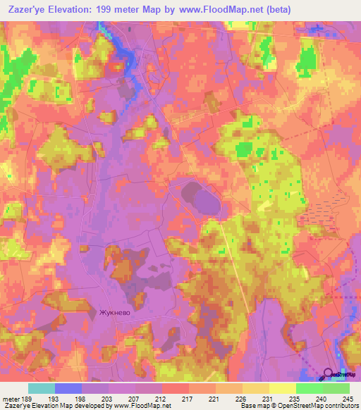 Zazer'ye,Belarus Elevation Map
