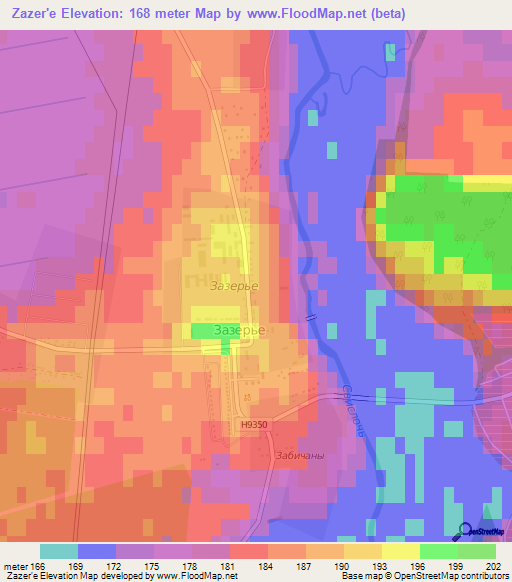 Zazer'e,Belarus Elevation Map
