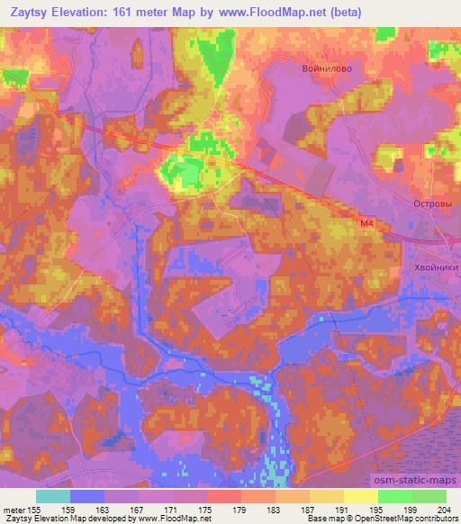 Zaytsy,Belarus Elevation Map