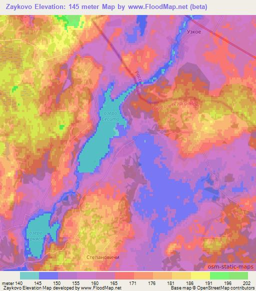 Zaykovo,Belarus Elevation Map