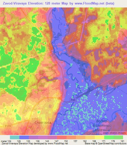 Zavod-Viravaya,Belarus Elevation Map