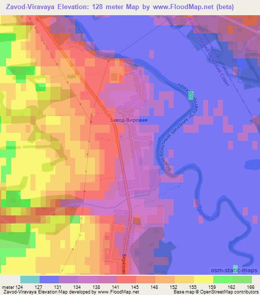Zavod-Viravaya,Belarus Elevation Map