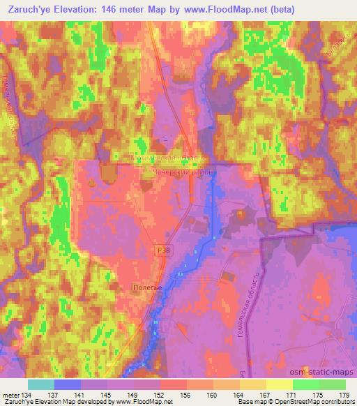 Zaruch'ye,Belarus Elevation Map
