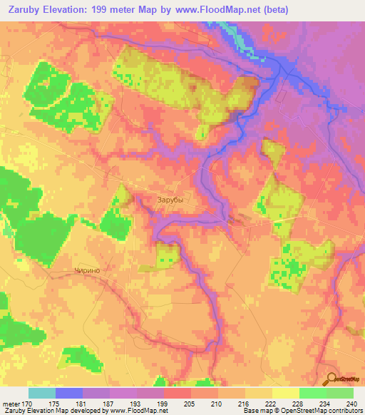 Zaruby,Belarus Elevation Map