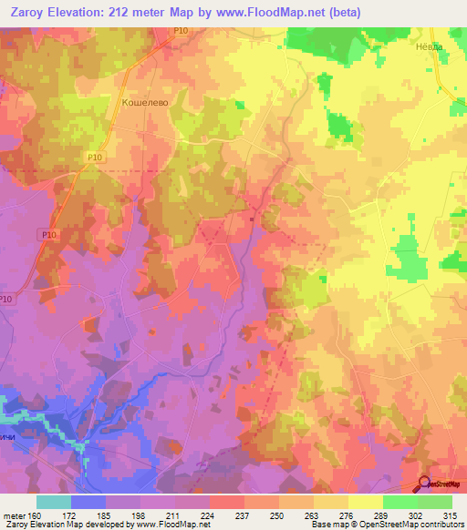 Zaroy,Belarus Elevation Map