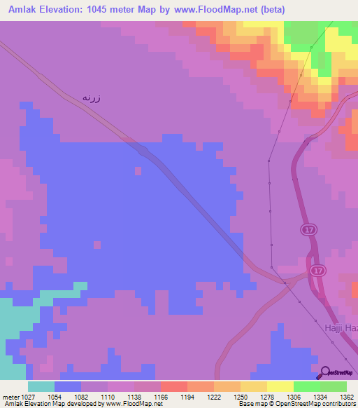 Amlak,Iran Elevation Map