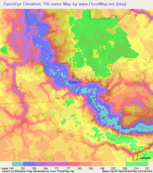 Zarech'ye,Belarus Elevation Map