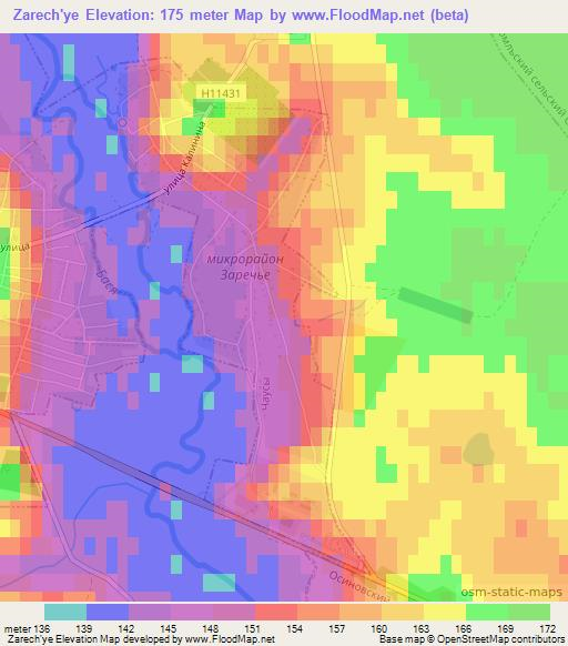 Zarech'ye,Belarus Elevation Map
