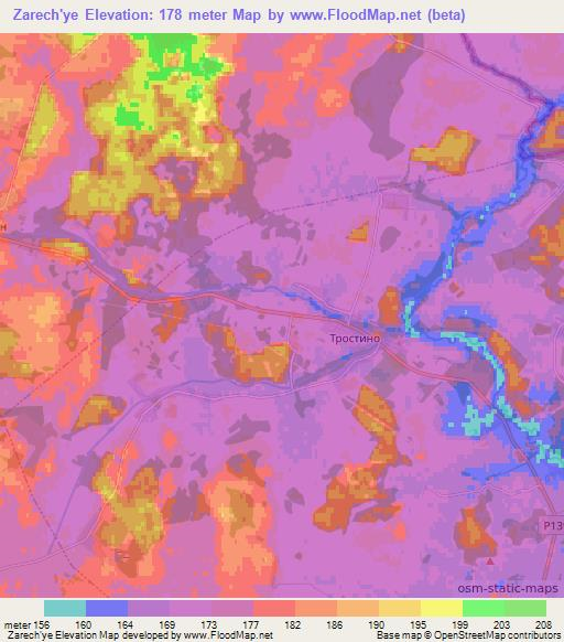 Zarech'ye,Belarus Elevation Map