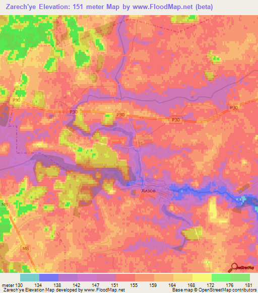 Zarech'ye,Belarus Elevation Map