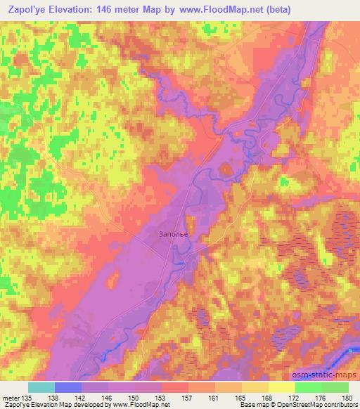 Zapol'ye,Belarus Elevation Map