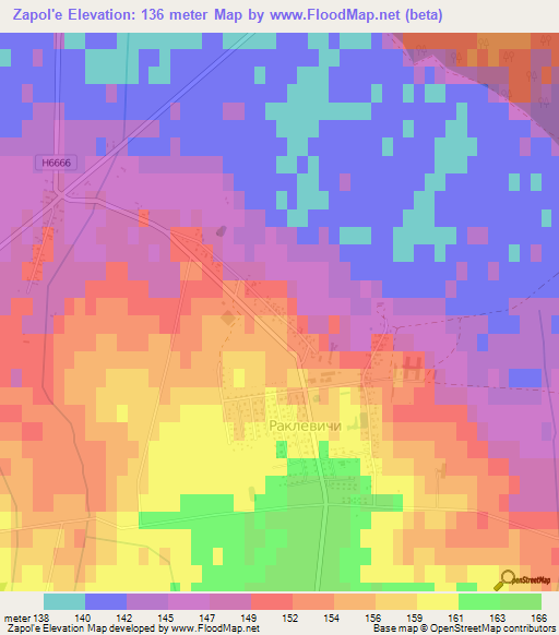 Zapol'e,Belarus Elevation Map