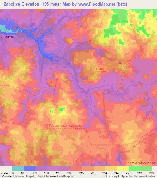 Zapollye,Belarus Elevation Map