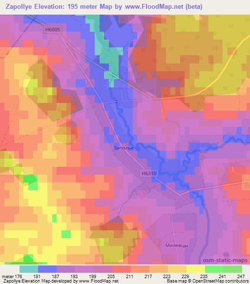 Zapollye,Belarus Elevation Map