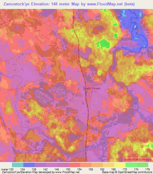 Zamostoch'ye,Belarus Elevation Map