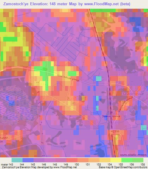 Zamostoch'ye,Belarus Elevation Map