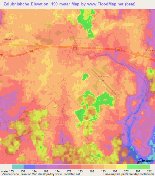 Zalubnishche,Belarus Elevation Map