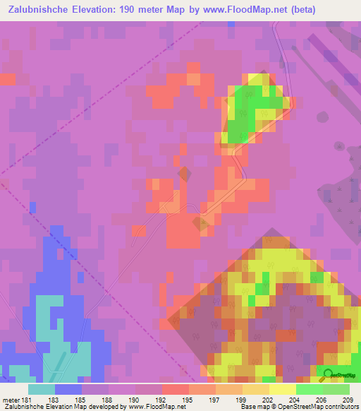 Zalubnishche,Belarus Elevation Map